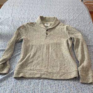 Old Navy Gray and White Button-Up Sweater